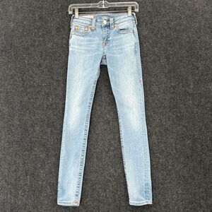 True Religion Jennie Curvy Skinny Jeans Women's 24 Light Wash Blue Stretch Denim